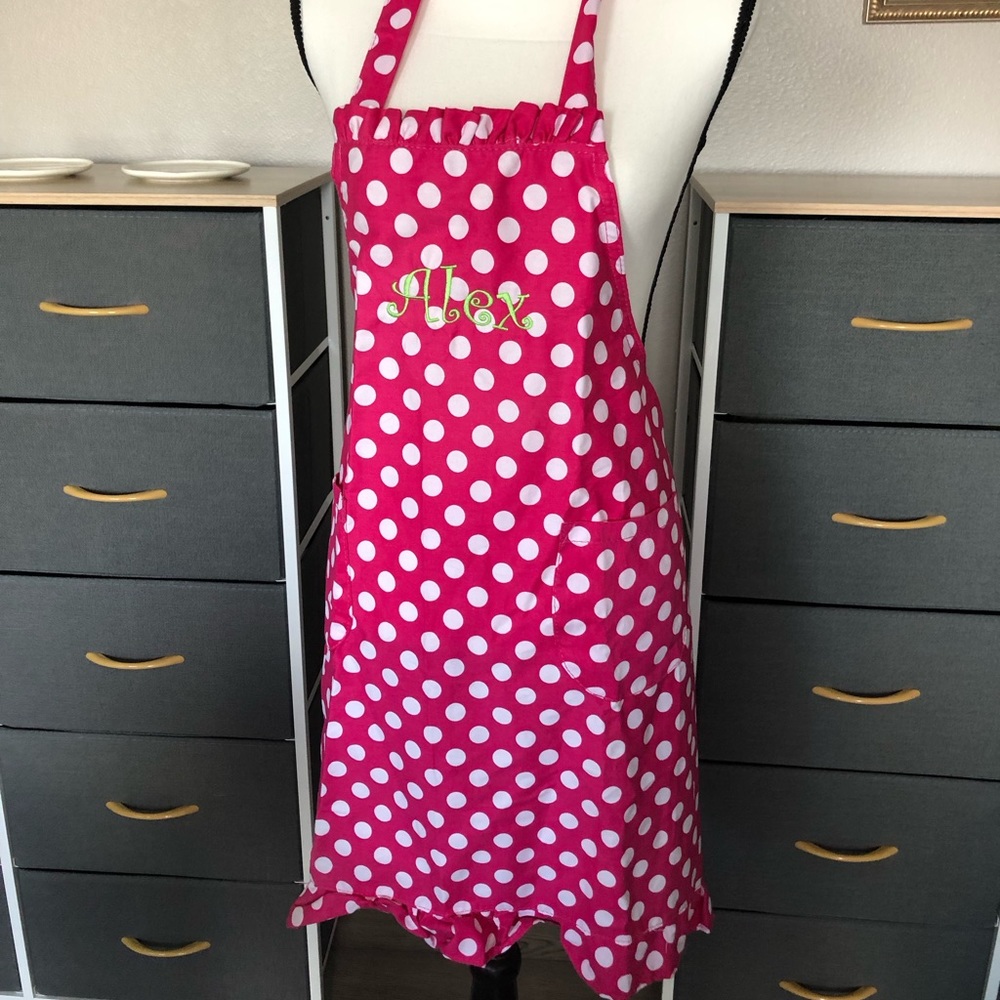 This is a monogrammed apron, never used! ALEX monogrammed-cute!